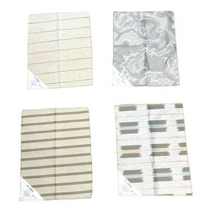 Textured Fabric Swatches Lot Kaufman  Grey Beige Blue Crafts Pillows Quilting